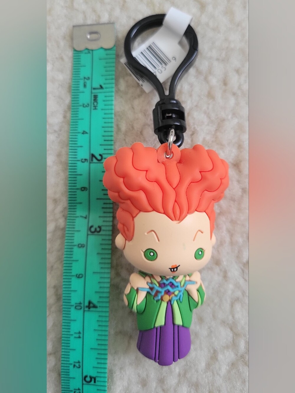 Kids Orange Hair Character Keychain Clip - Green & Purple Outfit - Picture 3 of 6
